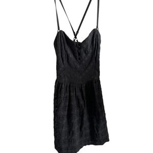 Guess Los Angeles Womens Spaghetti Strap Lace-Up Corser‎ Dress Black Size 12